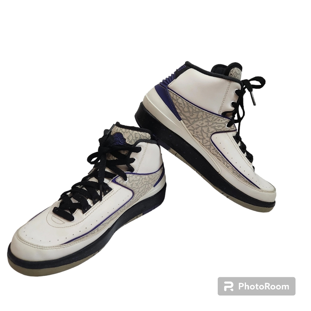 Nike Air Jordan 2 II Retro Dark Concord 395718-153 White Cement 7Y - Picture 6 of 10